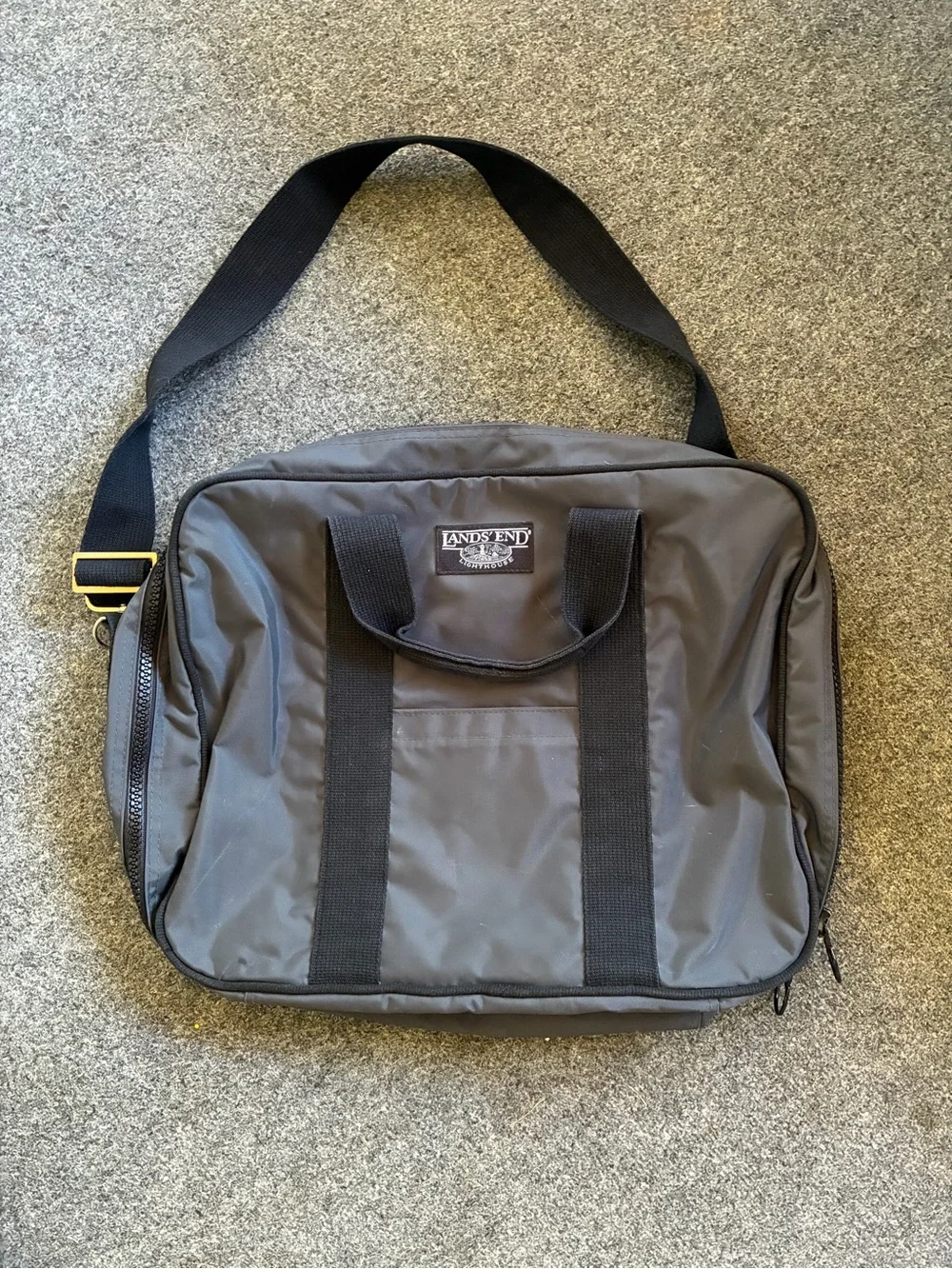 Lands' End Lighthouse Black and Gray Carry on/ Messenger Bag